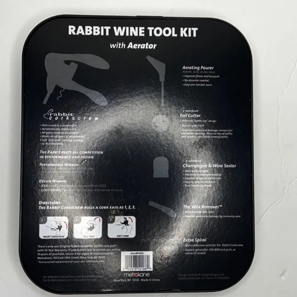 NIB Rabbit 6-Piece Wine opener Tools Set cork screw - Picture 9 of 9